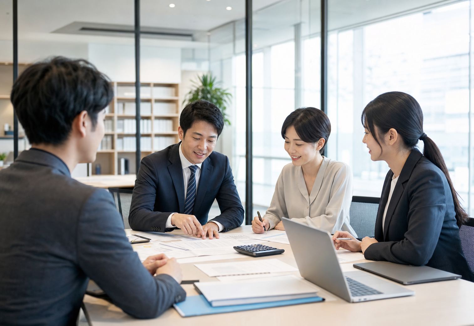 事務所での打ち合わせ